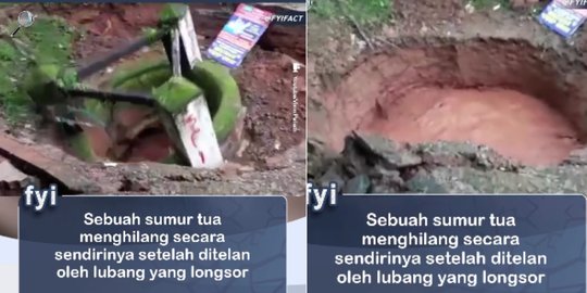viral video fenomena sinkhole - Sebuah Sumur Tua Tiba-tiba Hilang Ditelan Bumi Akibat Sinkhole